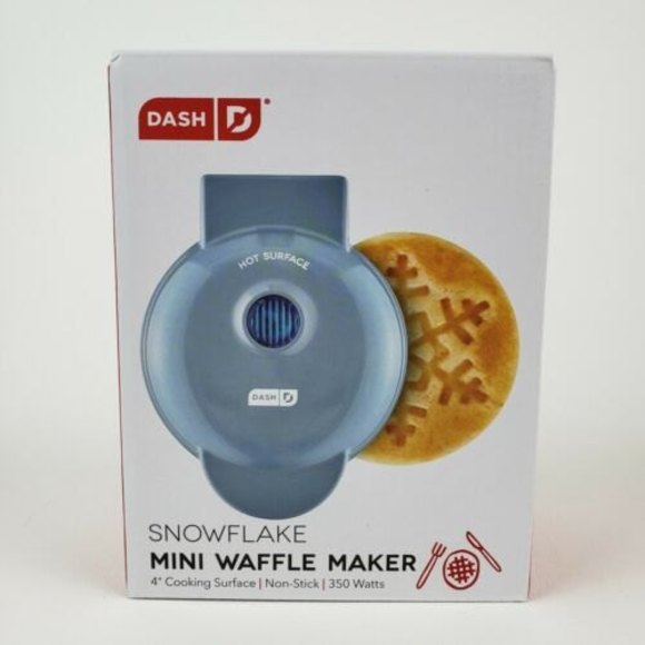 Dash Kitchen Dash Snowflake Mini Nonstick Waffle Maker Blue Dmf0bm